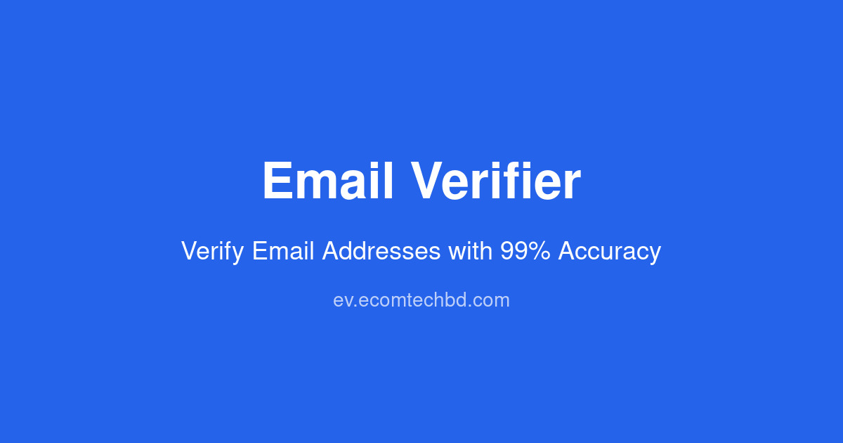Email verifier dashboard preview showing real-time email validation results with categorized status indicators for valid, invalid, disposable, and risky email addresses